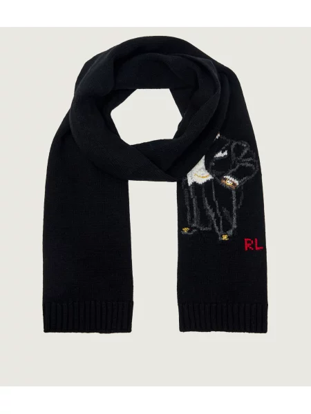 POLO RALPH LAUREN De lână șal Martini Bear negru