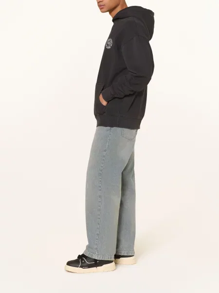 Pegador Oversized Mikina S Kapucí Haarlem černá / šedá bílá