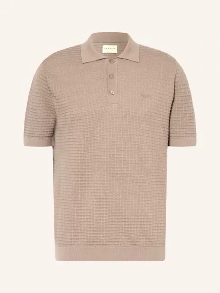 Gant Pletené Polo Tričko černošedá
