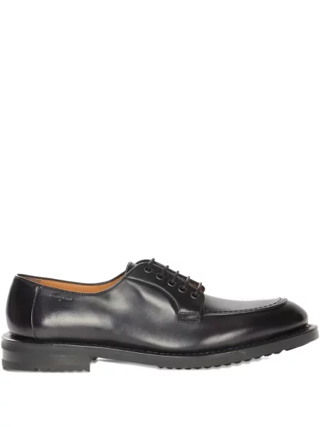 Pantofi derby Ferragamo cu șireturi din dantelă negru