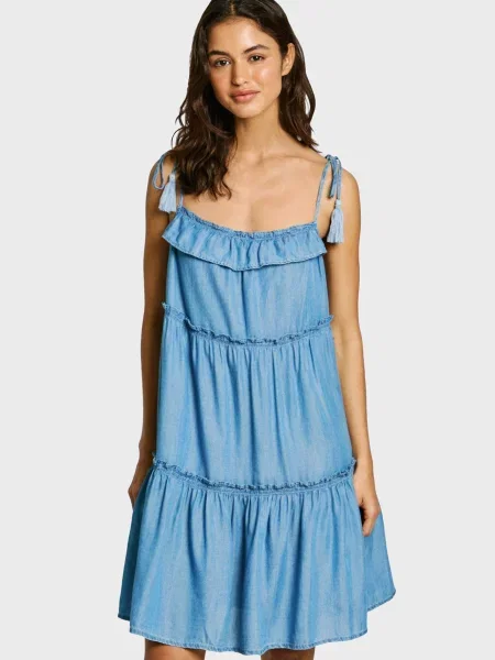 Джинсова сукня Pepe Jeans блакитна