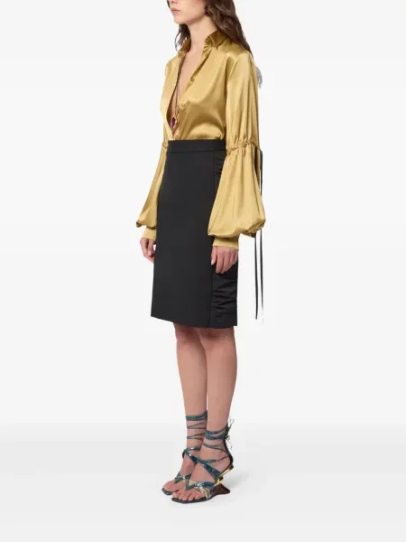 Vilnonis midi sijonas Nina Ricci iki kelių juoda