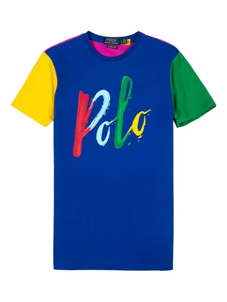 Pletena dugo majica Polo Ralph Lauren s okruglim izrezom plava