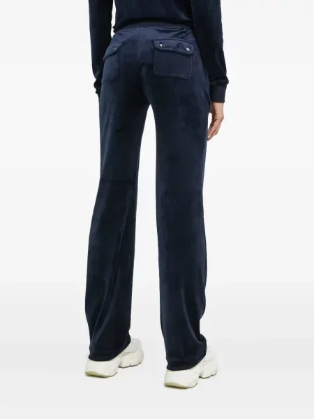 Pantaloni Juicy Couture din velur albastru