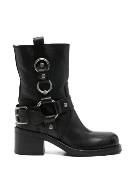 Botine Ash cu cataramă cu bretele negru