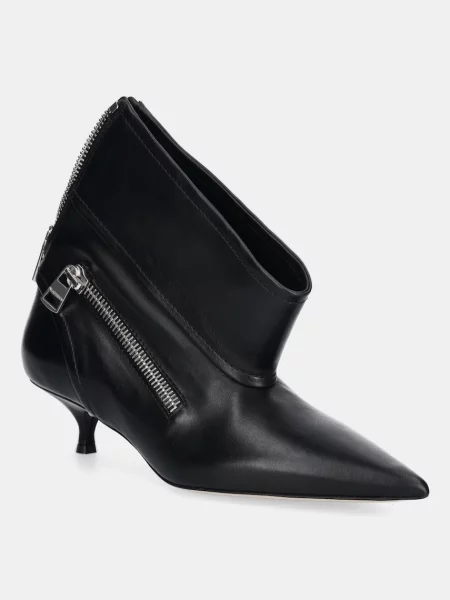 JW Anderson cizme de piele Biker Kitten Heel mic negru