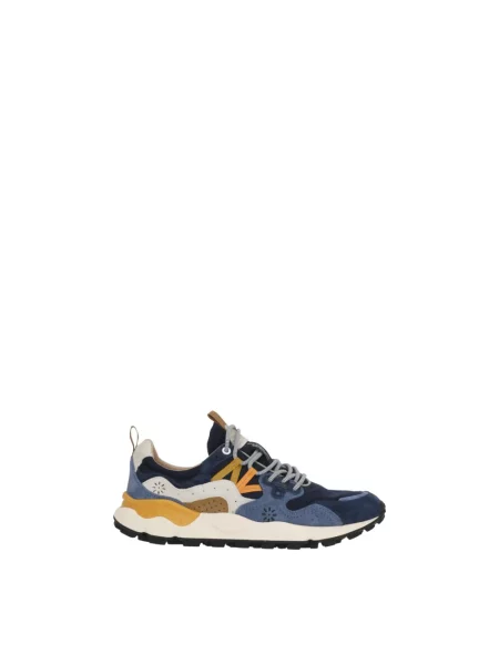 Sneakersy Flower Mountain skórzane w kwiatki niebieskie