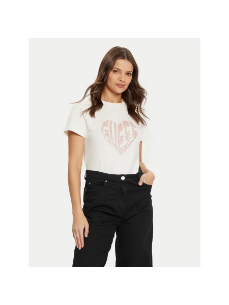 Guess Póló Ekru Slim Fit