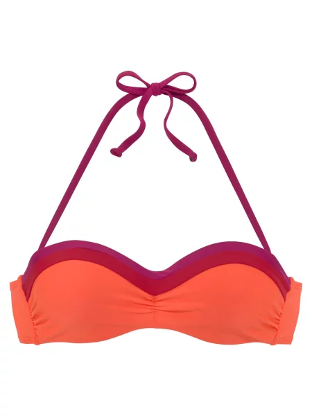 S.Oliver Bikini zgornji del Yella neonsko oranžna / vijolična / temno rdeče