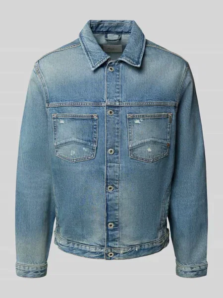 Kurtka jeansowa o kroju regular fit z mieszanki bawełny model ‘HORSHAM PALE TINT’ Pepe Jeans niebieska