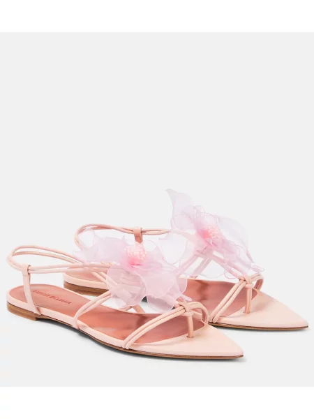 Stringi Nensi Dojaka skórzane różowe