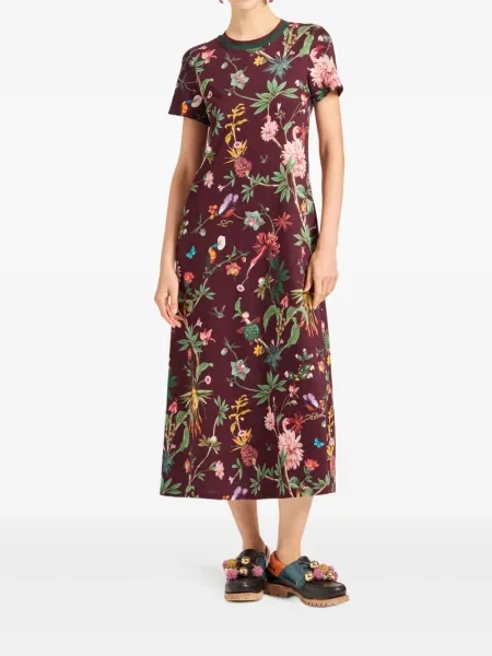 Rochie La Doublej cu model floral cu imagine de costum violet