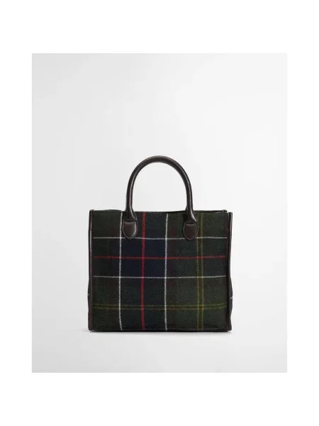 Barbour geantă de mână cu amestec de lână verde