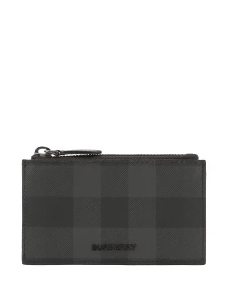 Novčanik Burberry karirani s printom siva