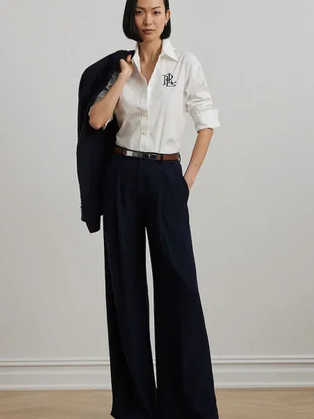 Košile Lauren Ralph Lauren relaxed s klasickým límcem bílá