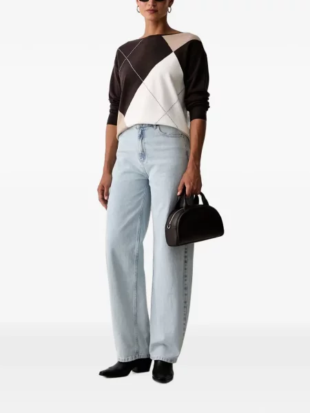 Pulover Joseph Ribkoff cu model argyle maro