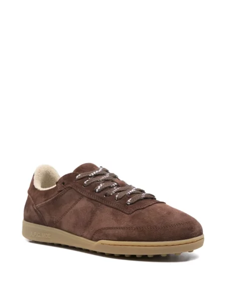 Sneakerși A.p.c. cu șireturi din piele de căprioară maro