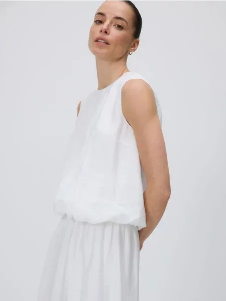 Reserved Блузка з додаванням ліоцелу кремовий 