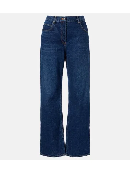 Blugi The Row cu picior lat albastru