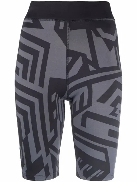 Szorty Mcq z nadrukiem w abstrakcyjne wzory ze stretchu czarne