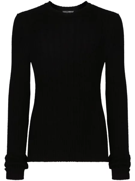Pulover Dolce & Gabbana cu decolteu rotund negru
