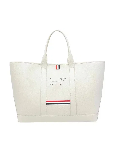 Shopperka Thom Browne skórzana biała