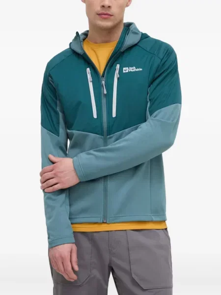 Geacă Jack Wolfskin cu glugă albastru