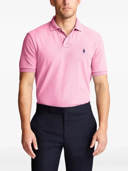 Tricou polo Polo Ralph Lauren cu glugă cu blană cu broderie roșu