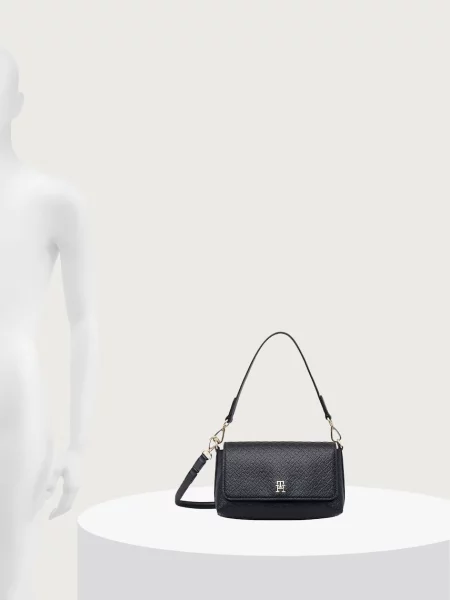 Tommy Hilfiger чанта crossbody дамска от имитация на кожа черно