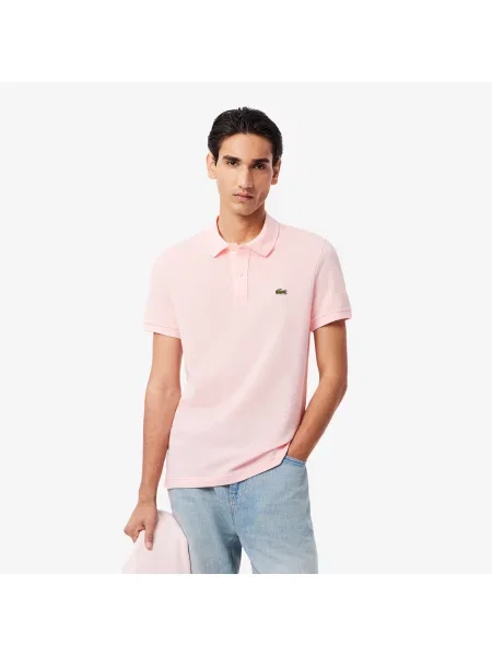 Lacoste Koszulka Polo Slim Fit Petit Piqué różowa