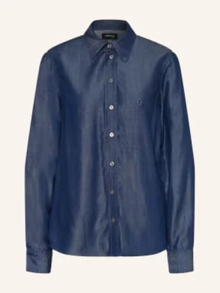 Ottod'ame Bluzka W Stylu Dżinsowym blau