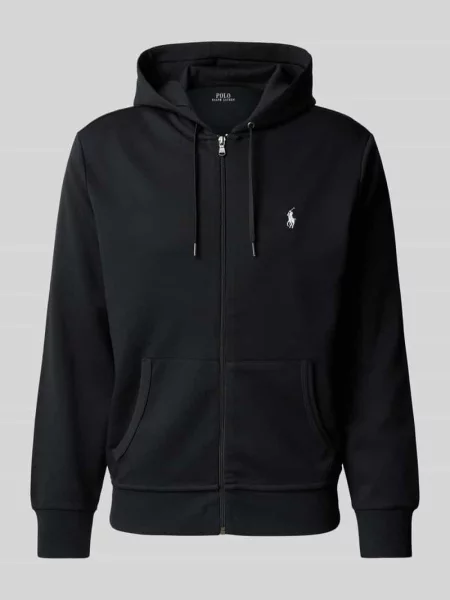 Polo Ralph Lauren Bluzy Mężczyzna Bluza z Zamkiem Błyskawicznym z Podwójnego Dzianiny czarny