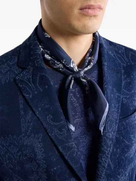 Fular Etro cu model paisley albastru