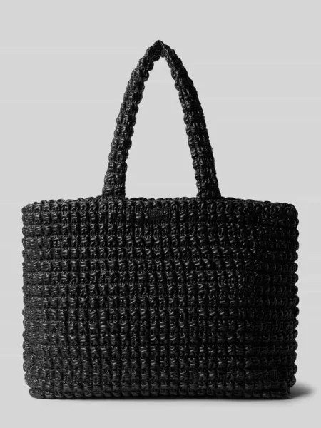 Torba shopper z imitacji skóry model ‘MHATI’ Hugo czarna