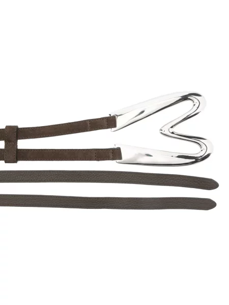 Kožni remen Moschino sa kopčom smeđa