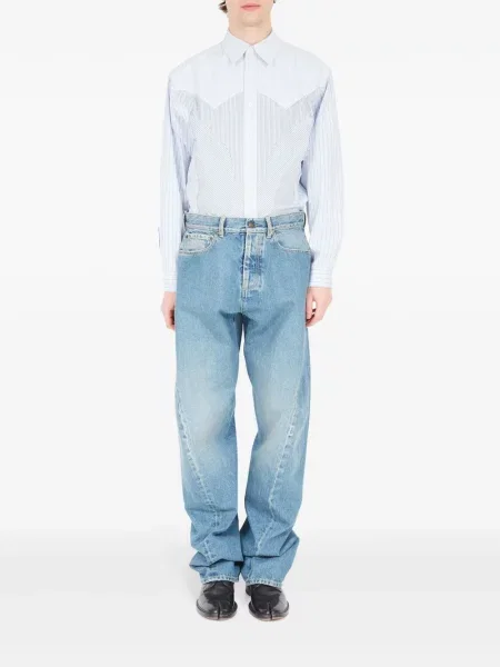 Kūginis siaurėjantys džinsai Maison Margiela mėlyna