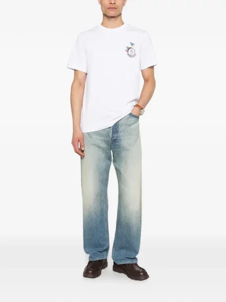 Grafic tricou Moncler cu autograf alb