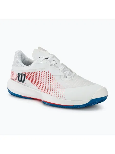 Мъжки обувки за тенис Wilson Kaos Swift Clay white/deja vu blue/wilson red бяло