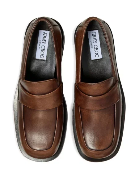 Pantofi loafer Jimmy Choo din piele maro