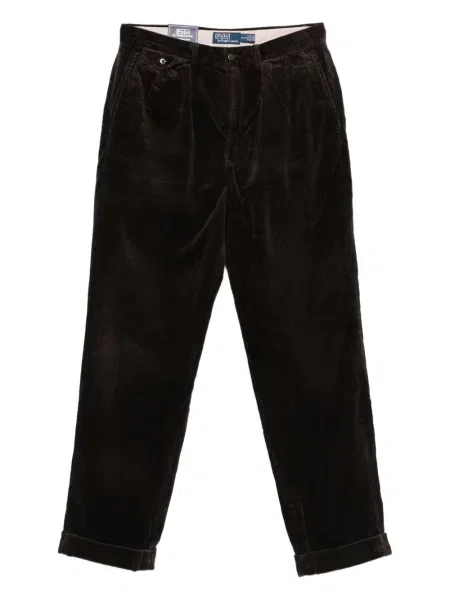 Pletena plisirana kapa Polo Ralph Lauren smeđa