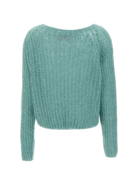 Pulover Kaos cu paiete ajurat verde