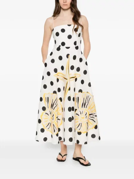 Rochie midi Cala De La Cruz cu buline alb