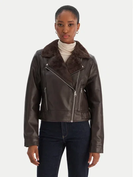 Vero Moda Geacă din imitație de piele Hailey maro