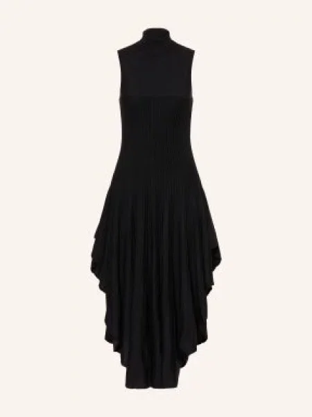 Alaïa Sukienka Z Dzianiny schwarz czarna