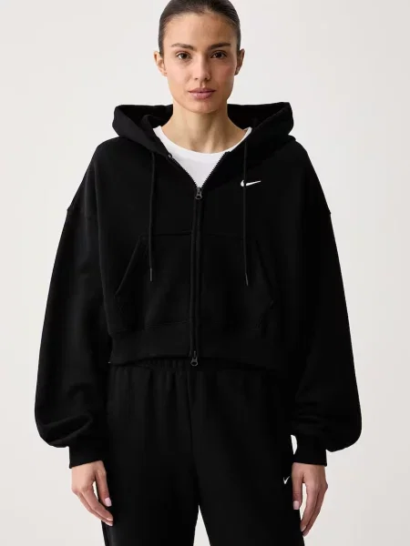 Fleece levágott fleece melegítő felső Nike fekete