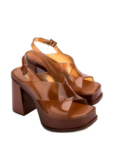 Pantofi cu toc Melissa cu platformă maro