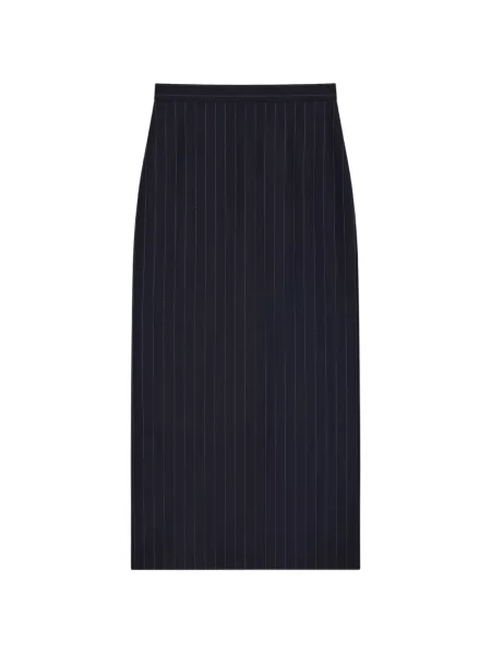 Fustă midi Givenchy de lână cu dungi albastru
