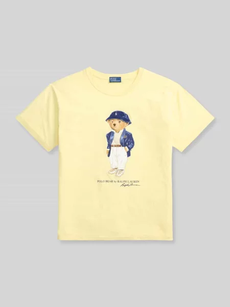Męski t-shirt o kroju regular fit z nadruk polo bear Polo Ralph Lauren żółta