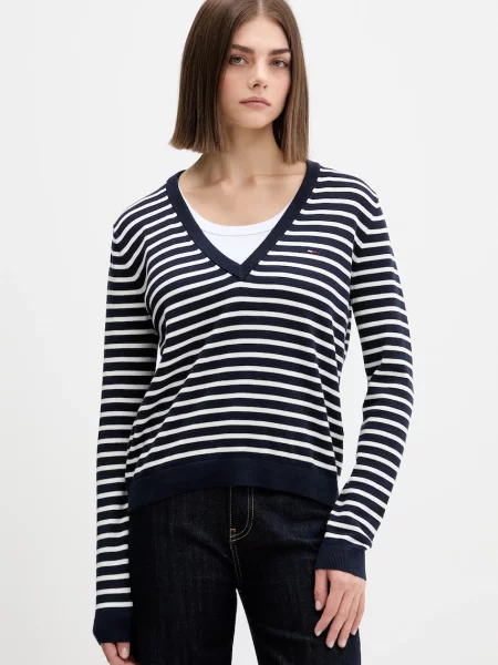 Tommy Jeans pulover za žene od pamuka plava