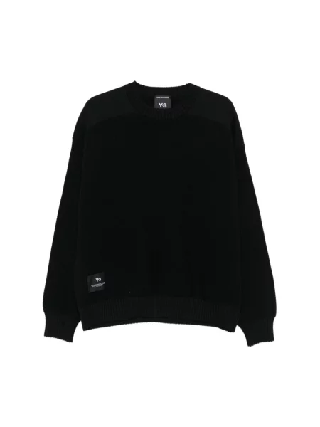 Sweter z wełną Padded Knit Crew ciepły czarny